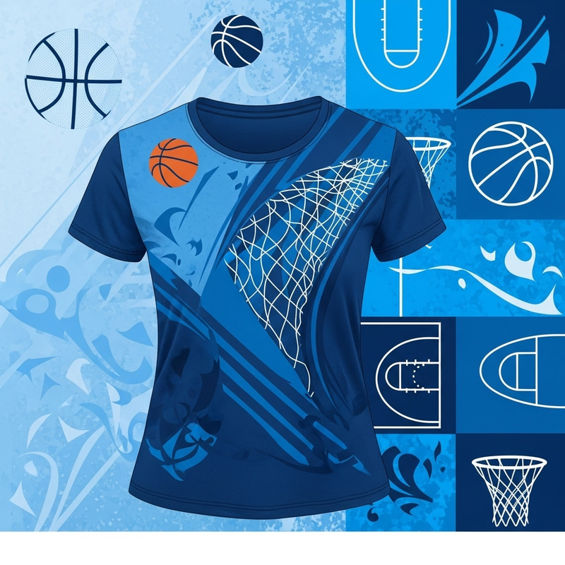 Cool Blue Basketball Girls Dry Fit T-Shirt Design | Stylish & Comfortable Cool Blue Basketball Girls Dry Fit T-Shirt Design | Stylish & Comfortable