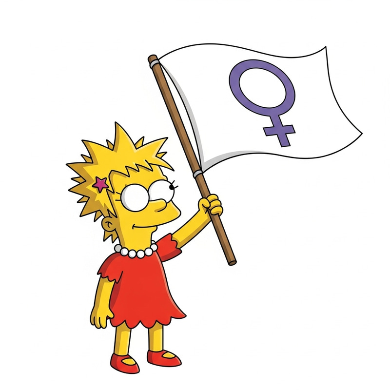 Lisa Simpson with Feminist Flag