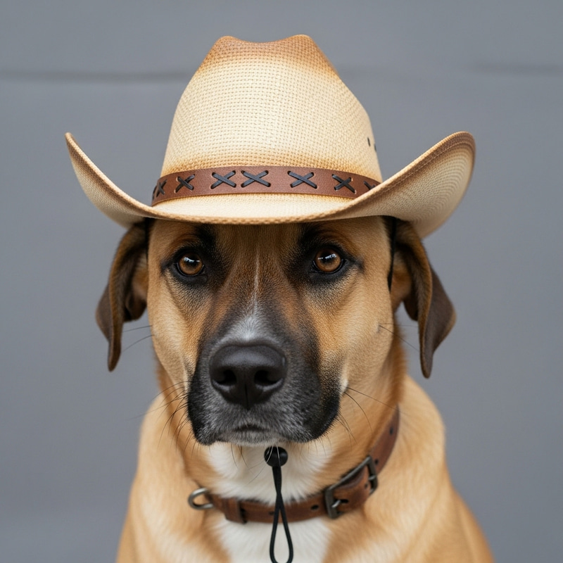 Dog with Cowboy Hat - Adorable Pet in Western Style Dog with Cowboy Hat - Adorable Pet in Western Style