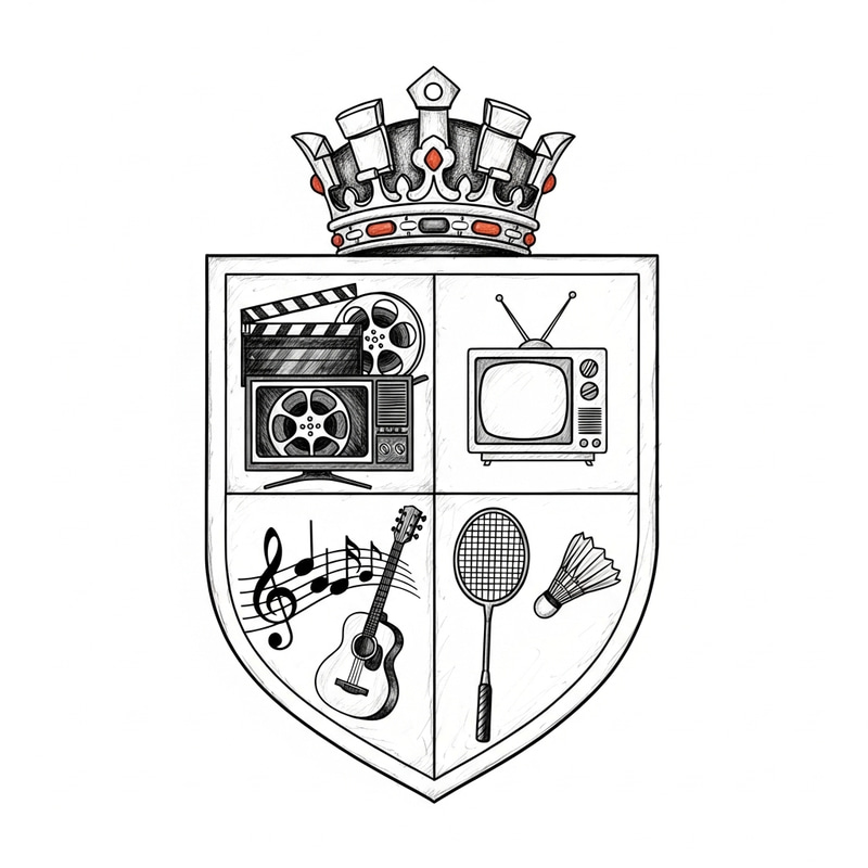 Personalized Coat of Arms Design for Movie, TV, Music & Badminton Enthusiasts