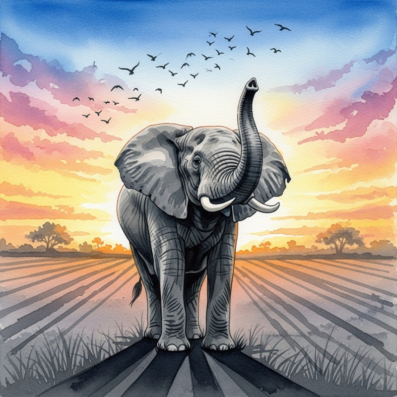 Elephant Watercolor Painting | Exquisite Wildlife Artwork Elephant Watercolor Painting | Exquisite Wildlife Artwork