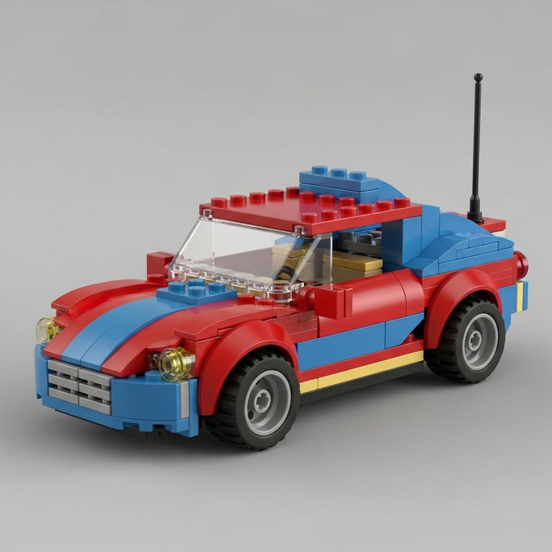 Detailed LEGO Toy Car | Colorful Aerodynamic Vehicle