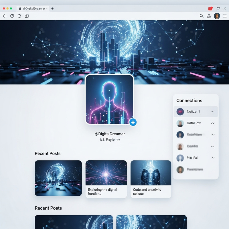 Modern Facebook Profile Design | Digital Social Media Webpage