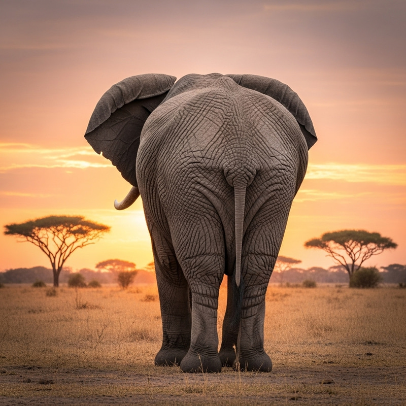 Majestic Big Booty Elephant | A View of Power and Grace