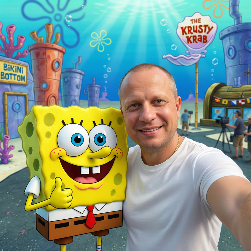 Selfie with SpongeBob: Ultra-Realistic Capture