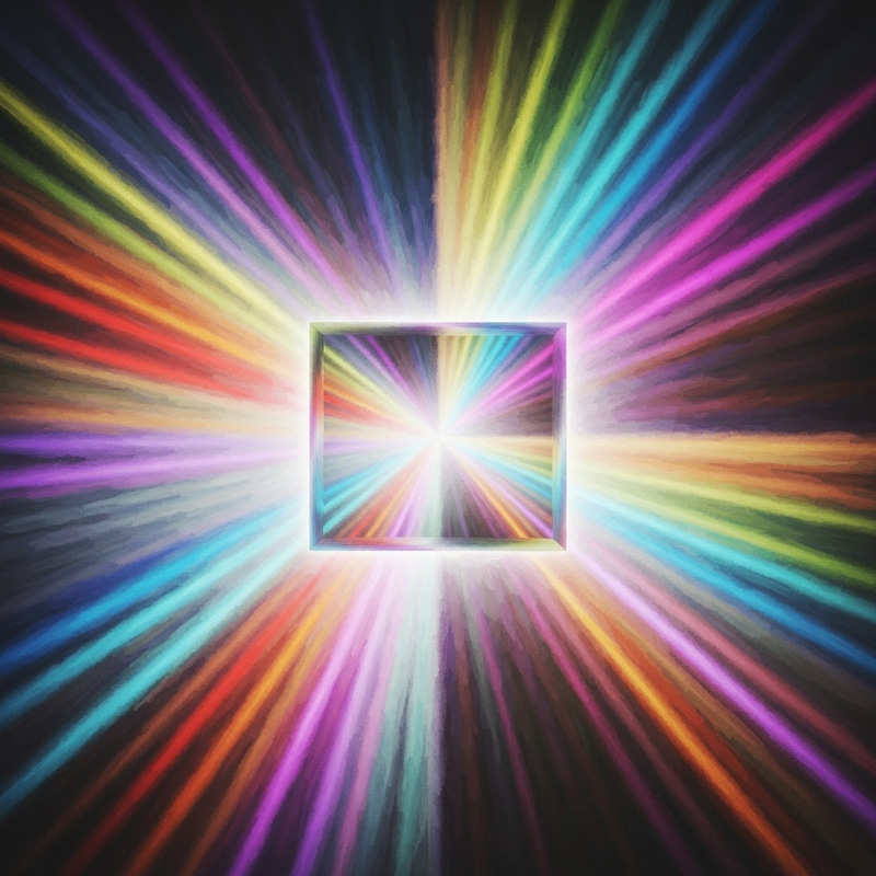 Rays of Light Through Prism: Abstract Expressionism Art