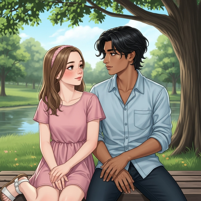 Young Girl Falling in Love with Androgynous South Asian Guy