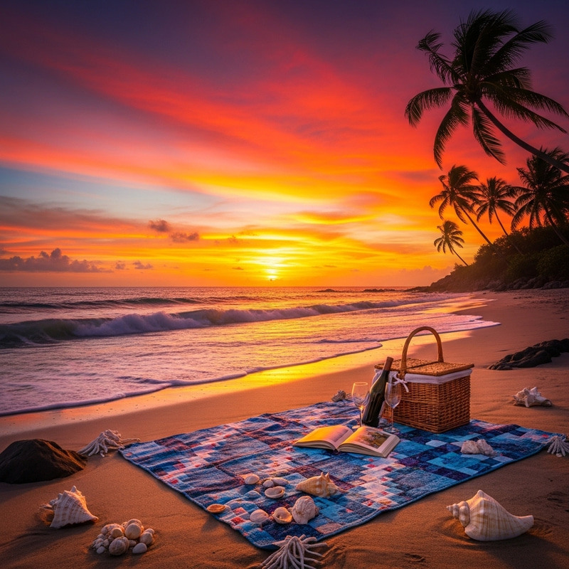 Romantic Sunset Beach Backdrop Romantic Sunset Beach Backdrop