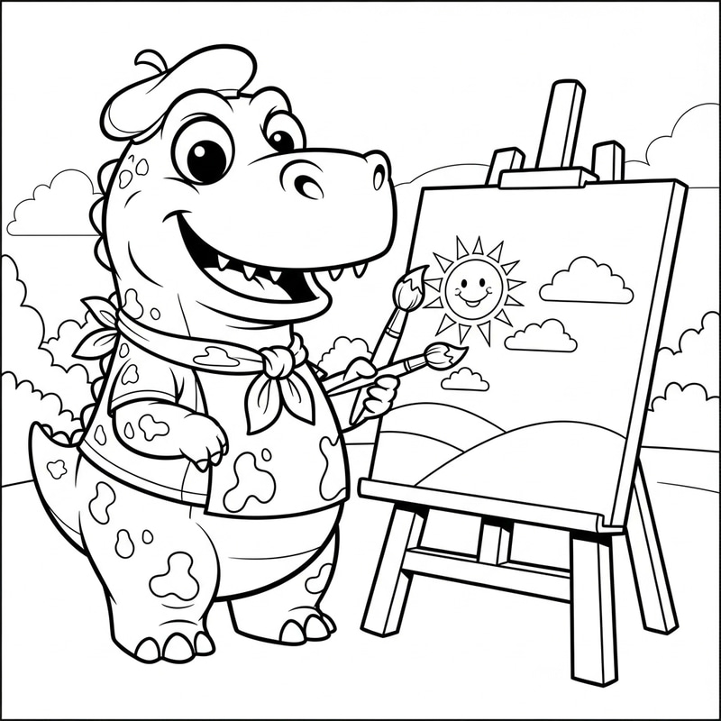 Cartoon Dinosaur Coloring Page for Kids Cartoon Dinosaur Coloring Page for Kids
