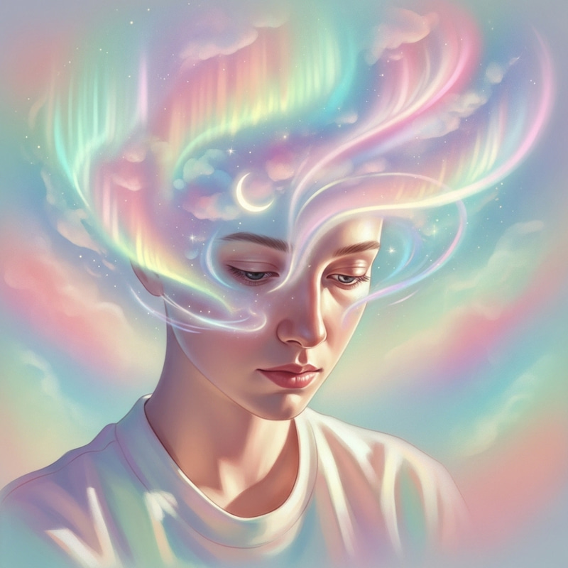 Dreamy and Surreal Self-Portrait with Pastel Colors Dreamy and Surreal Self-Portrait with Pastel Colors