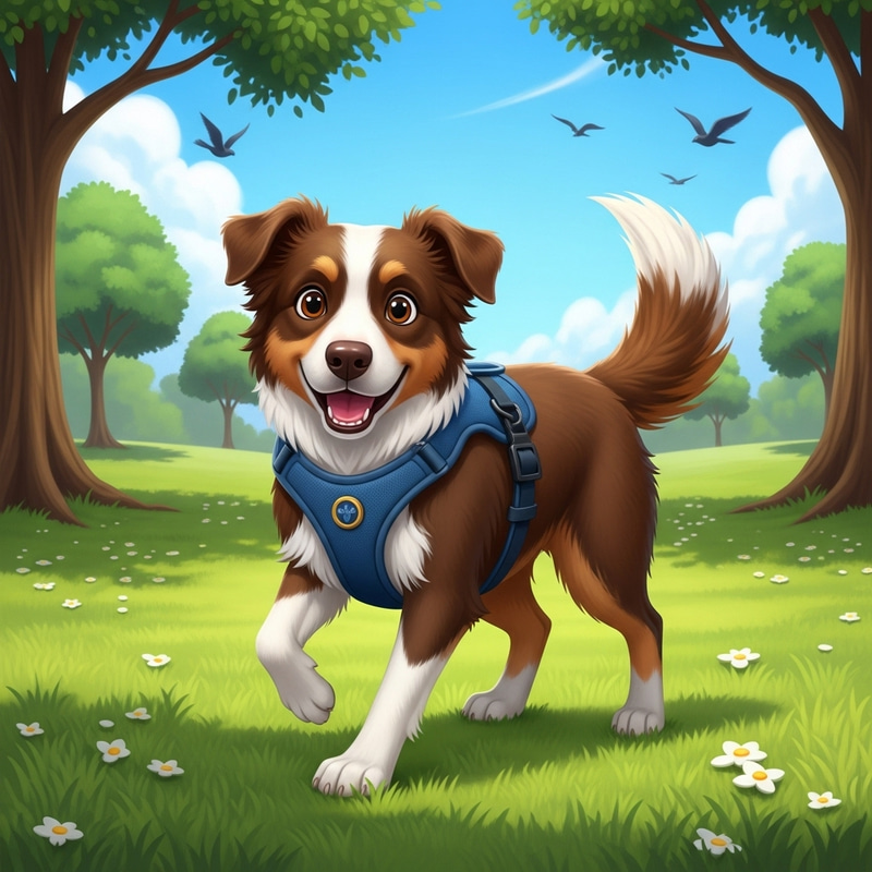 Cute Brown and White Dog Enjoying Nature