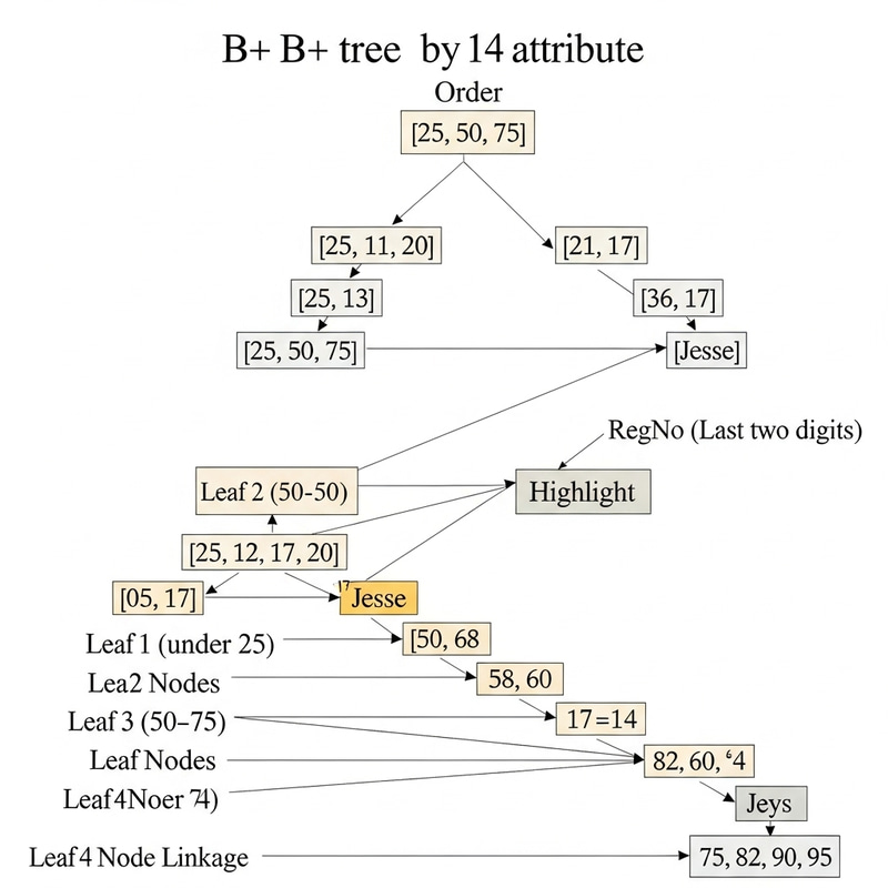 Optimal B+ Tree for RegNo: Minimize Height, Utilize Last Two Digits Optimal B+ Tree for RegNo: Minimize Height, Utilize Last Two Digits