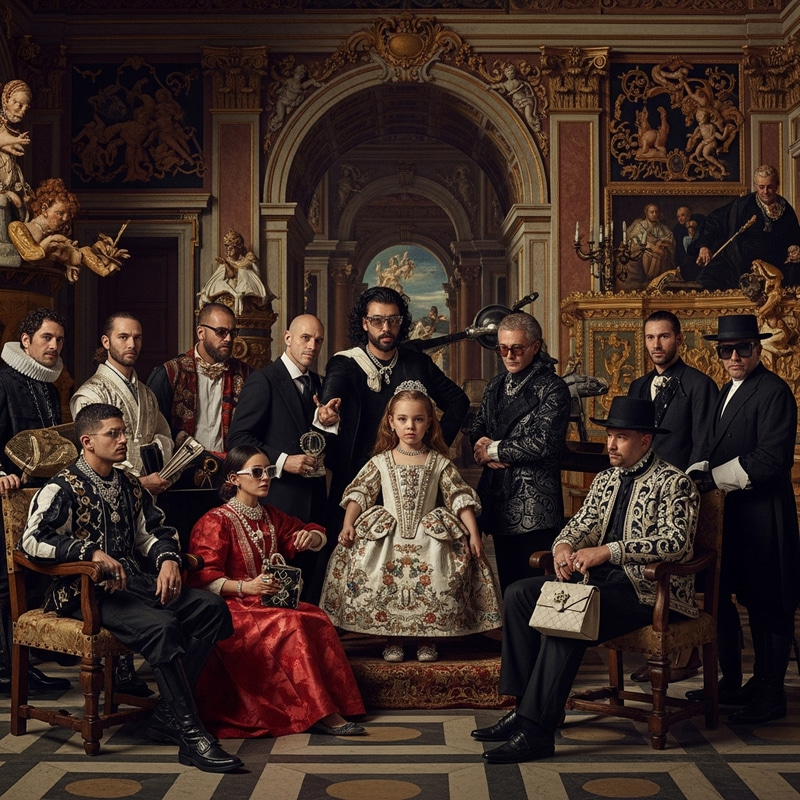 Modern Interpretation of 'Las Meninas' in Vibrant Colors Modern Interpretation of 'Las Meninas' in Vibrant Colors