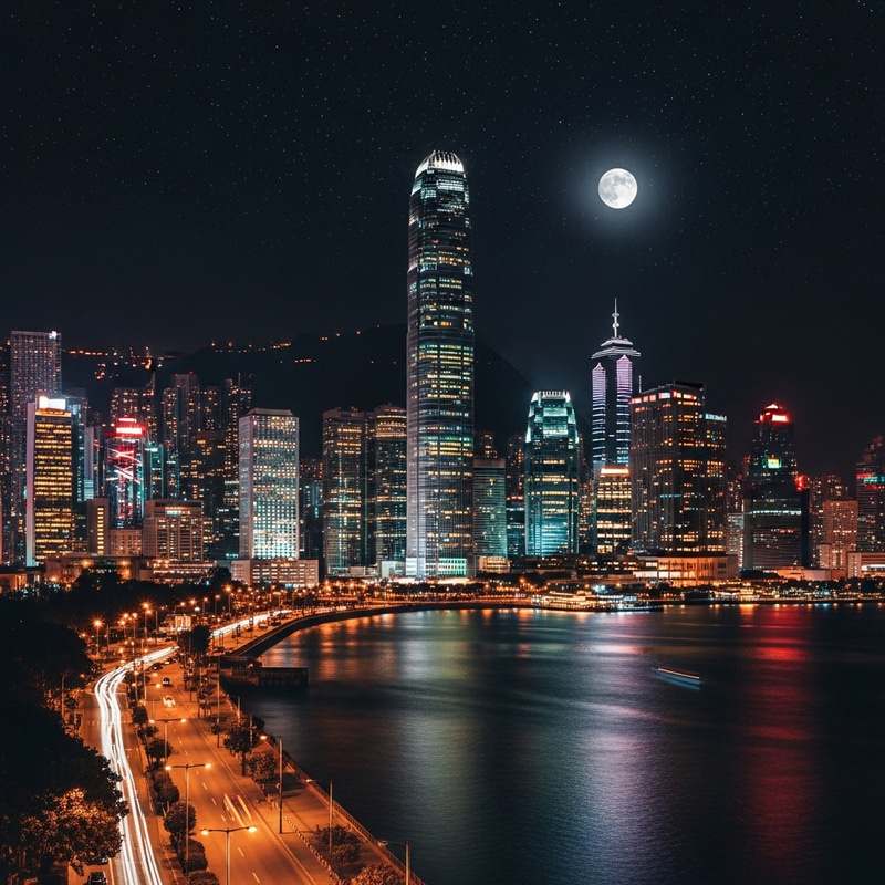 Stunning Night Skyline AI Images for Your Collection