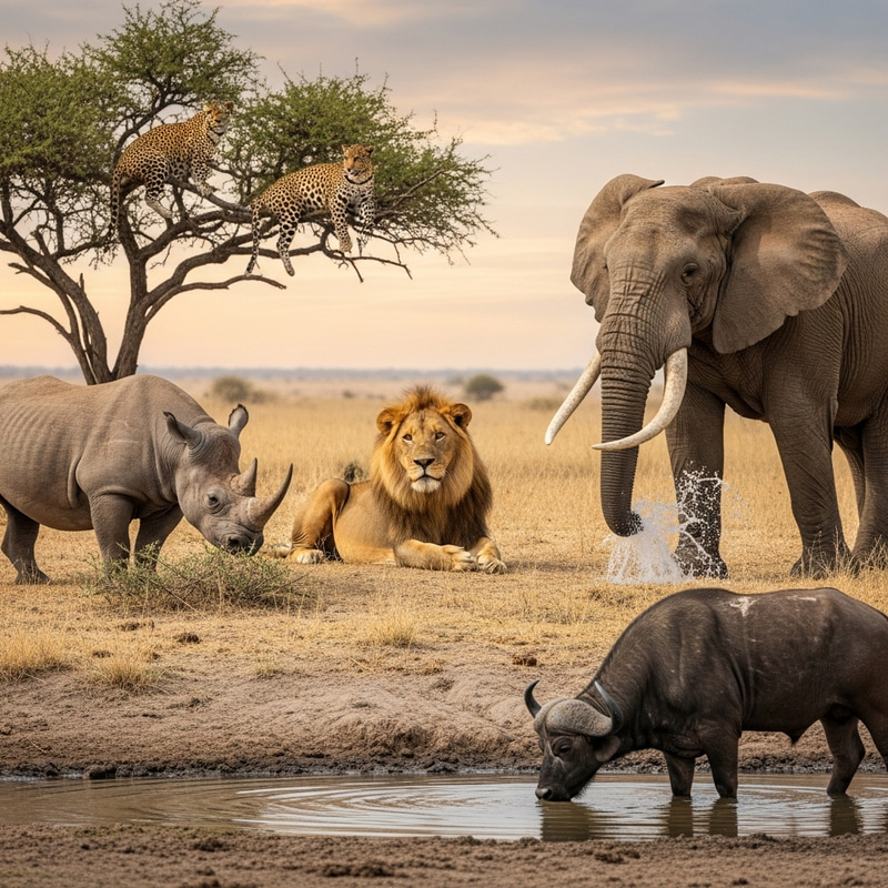 Experience the Big Five in the African Savannah Experience the Big Five in the African Savannah