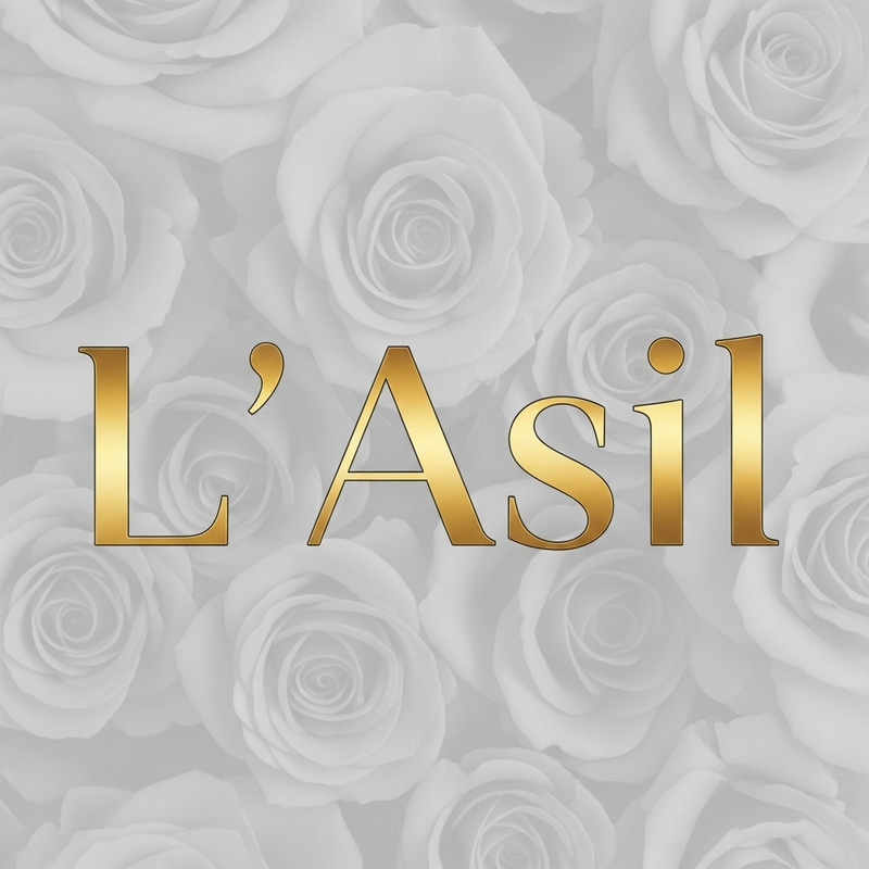 L'Asil Lingerie Logo - Delicate Roses & Golden Typography