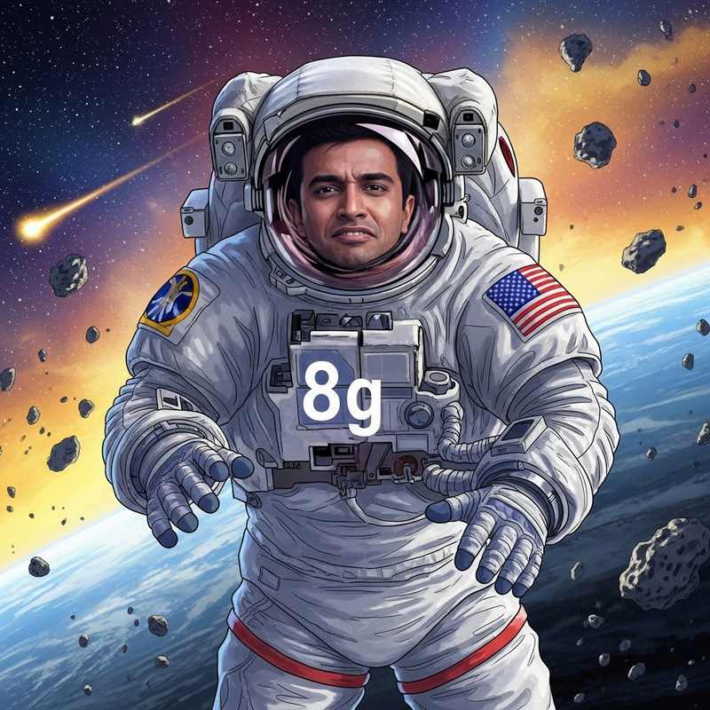 Overload Astronaut in 8g Cosmic Forces Overload Astronaut in 8g Cosmic Forces