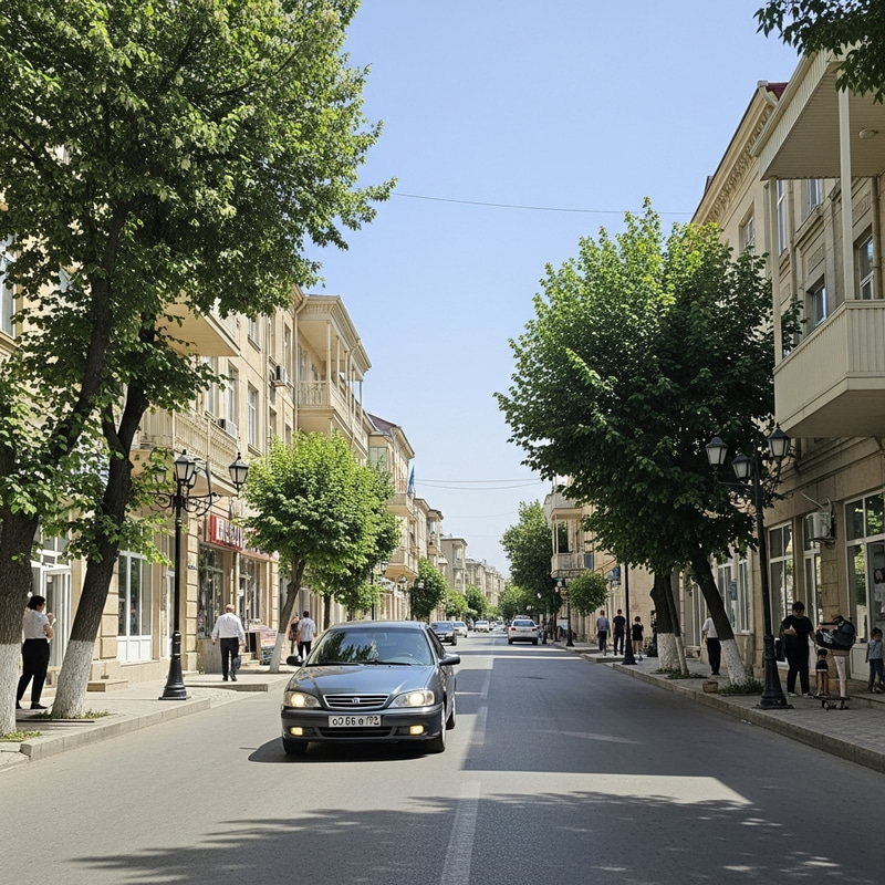 Car in Aghsu | Traditional Architecture and Local Charm Car in Aghsu | Traditional Architecture and Local Charm