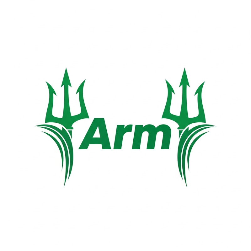 Dynamic Green Tridents Logo and Arm Text Design Dynamic Green Tridents Logo and Arm Text Design