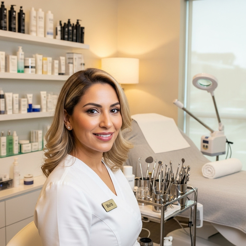 Blonde Cosmetologist in Cosmetic Clinic Blonde Cosmetologist in Cosmetic Clinic