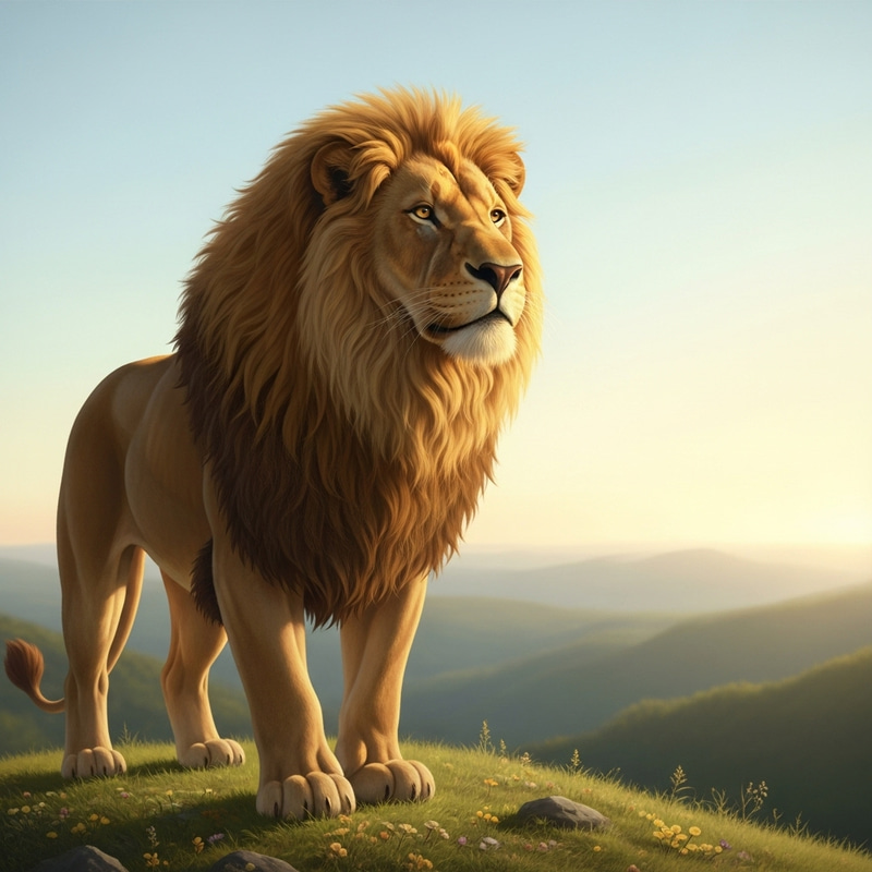 Majestic Lion Aslan | Radiant Protector & Leader
