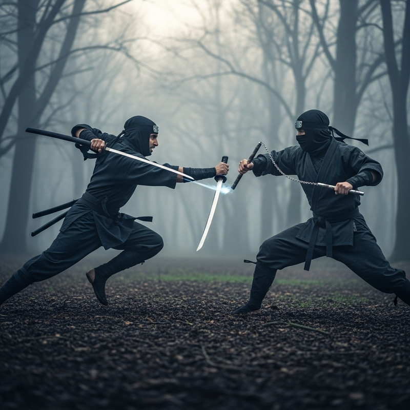 Epic Ninja Duel amidst Shadows Epic Ninja Duel amidst Shadows