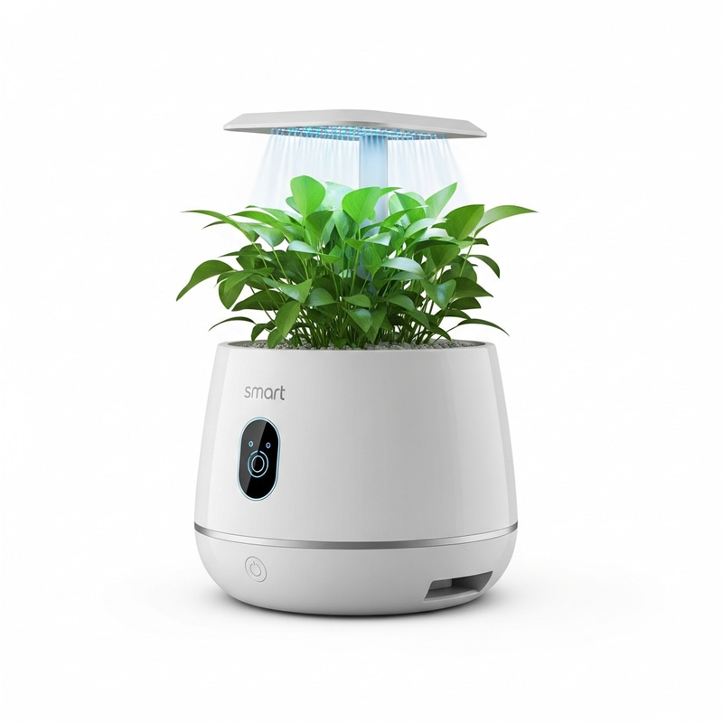 Sophisticated Futuristic Smart Flower Pot with Ultraviolet Lamp Sophisticated Futuristic Smart Flower Pot with Ultraviolet Lamp