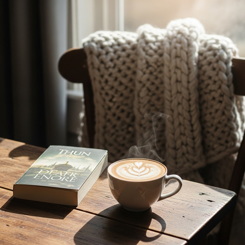 Harmonious Latte on Rustic Table Harmonious Latte on Rustic Table