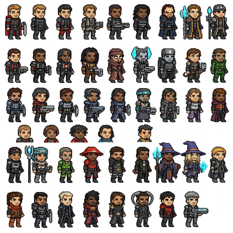 Dungeons & Dragons Space Pixel Art Character Set Dungeons & Dragons Space Pixel Art Character Set