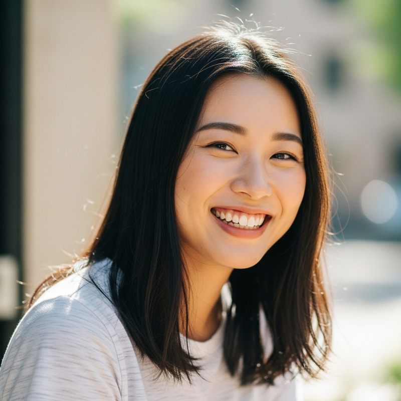 Beautiful and Smiling Woman in Casual Outfit Beautiful and Smiling Woman in Casual Outfit