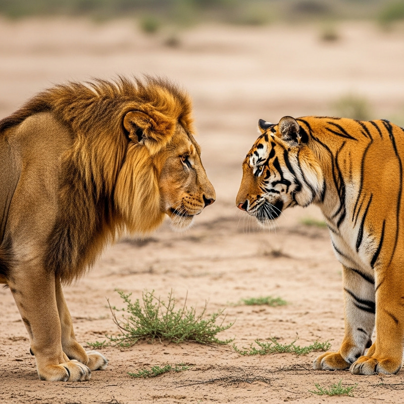 Lion vs Tiger: Face-off of the Big Cats Lion vs Tiger: Face-off of the Big Cats