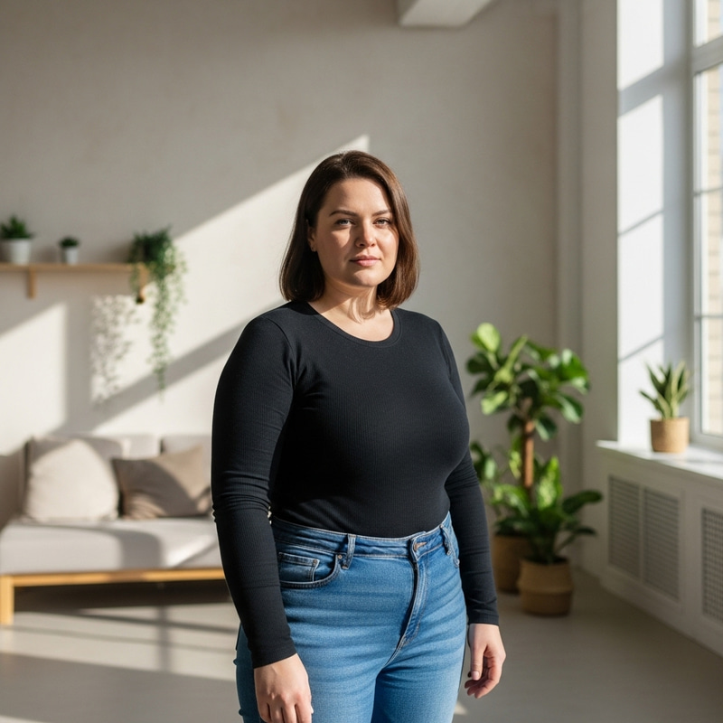 Empowered Plus Size Woman Embracing Her Confidence Empowered Plus Size Woman Embracing Her Confidence