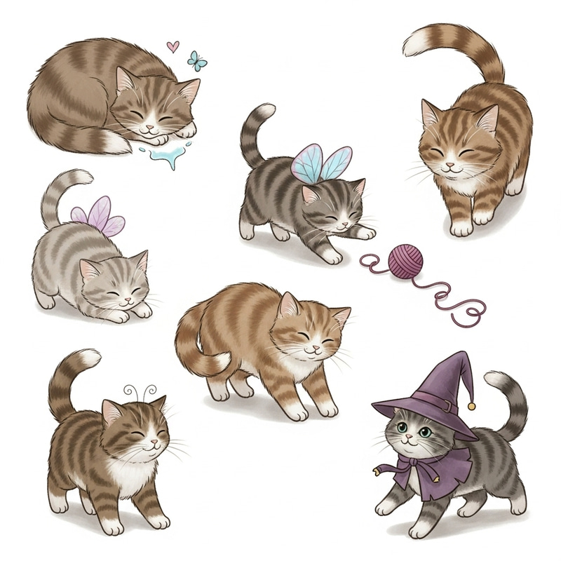 Cute Cats Playing: Whimsical Feline Scenes Cute Cats Playing: Whimsical Feline Scenes