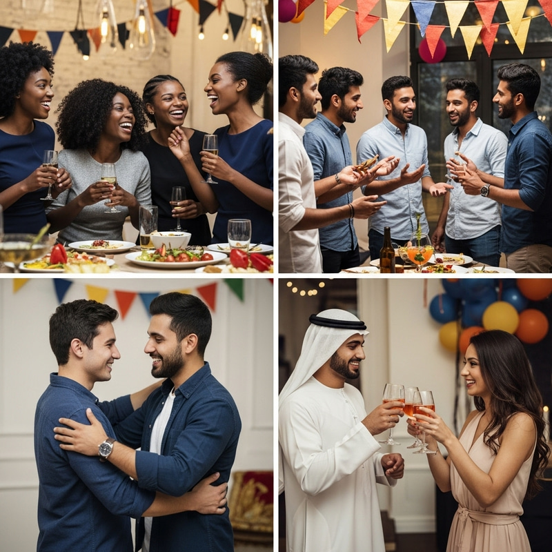 Vibrant Crowd at a Party | Cultural Festivity