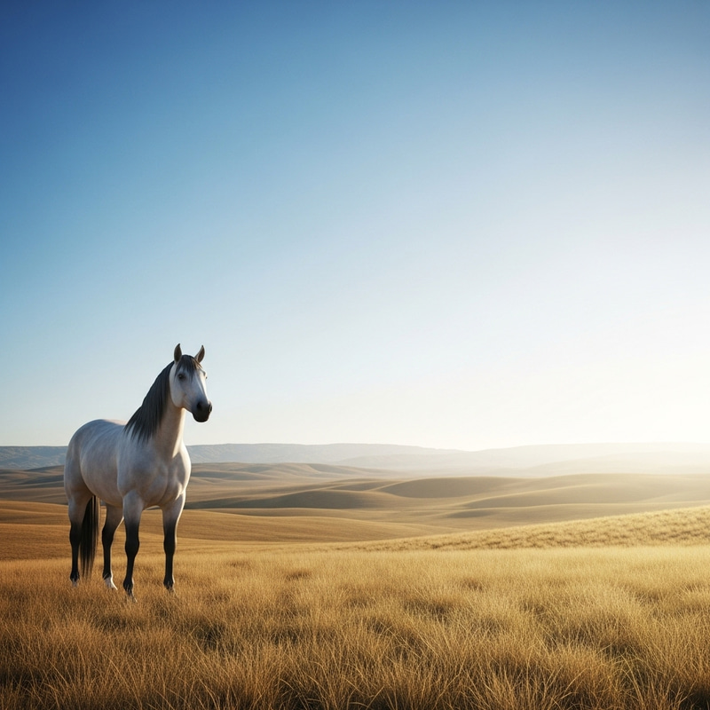 Llanos y Apolo - Ethereal Landscape with Majestic Horse Llanos y Apolo - Ethereal Landscape with Majestic Horse