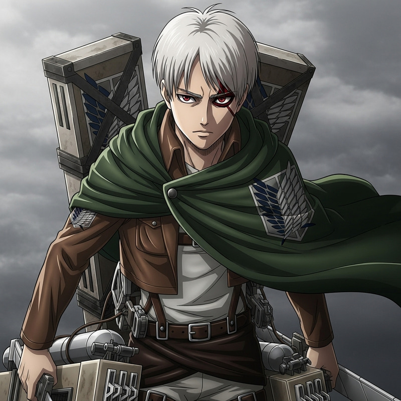 Kaneki on Titan World | Regime Soldier - Ashen White Hair Kaneki on Titan World | Regime Soldier - Ashen White Hair