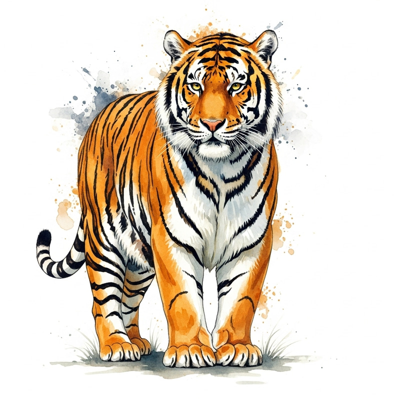 Watercolor Tiger Art: Masterpiece Inspired by Nature Watercolor Tiger Art: Masterpiece Inspired by Nature