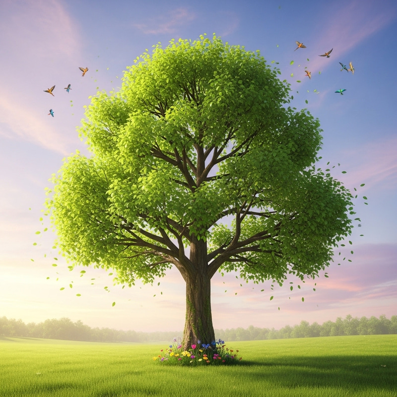 Majestic Tree in Tranquil Forest: Strength, Resilience & Growth Majestic Tree in Tranquil Forest: Strength, Resilience & Growth