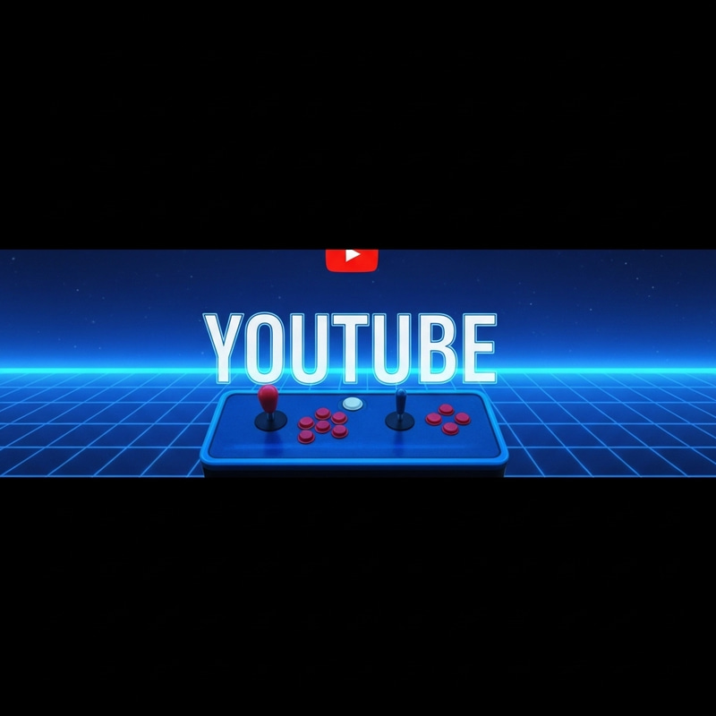 Retro Neon Banner for YouTube - Nostalgic Arcade Style Retro Neon Banner for YouTube - Nostalgic Arcade Style