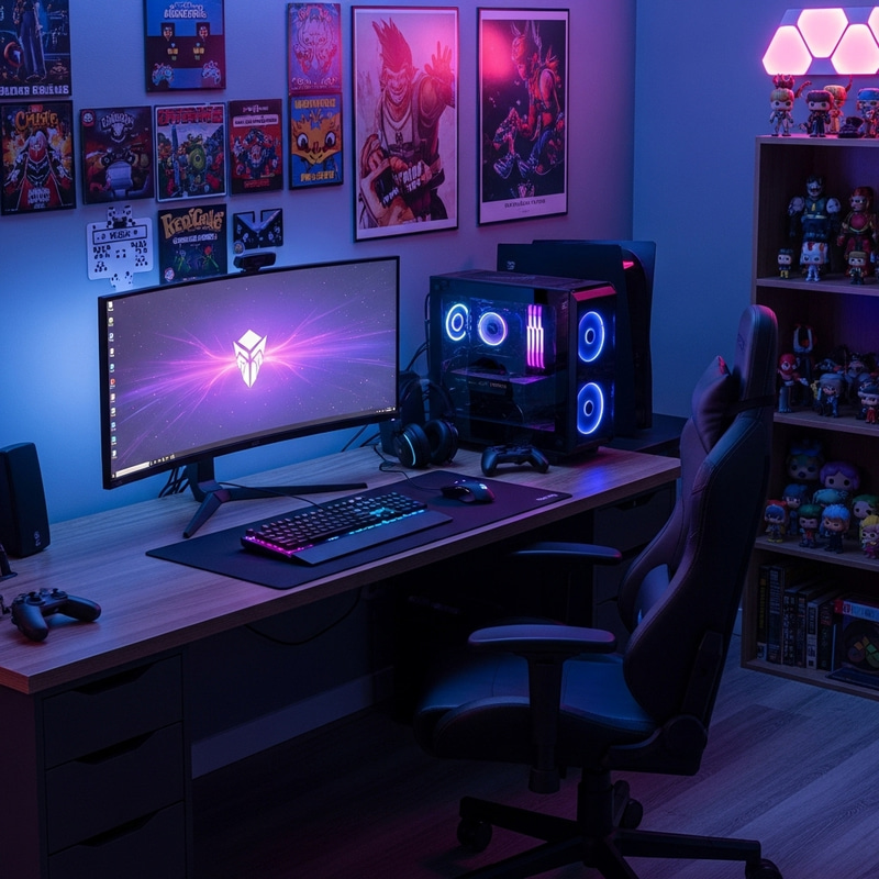 Ultimate Gamer's Setup: Curved Monitor, Rainbow Keyboard, Gaming Ambience Ultimate Gamer's Setup: Curved Monitor, Rainbow Keyboard, Gaming Ambience