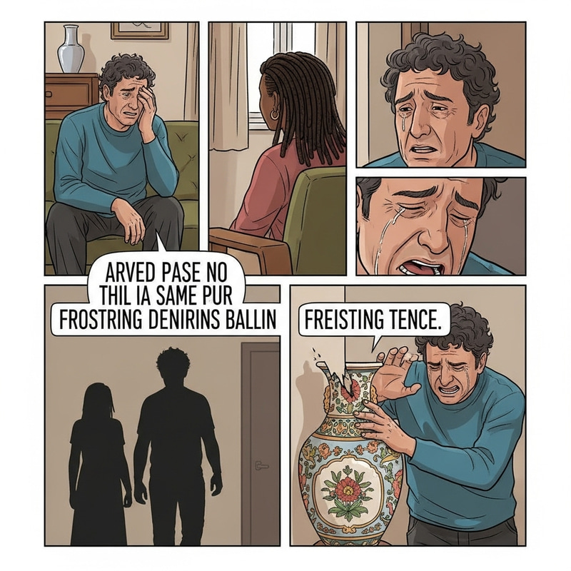 Emotional Break: Hurt By Partner's Betrayal in Comic Strip