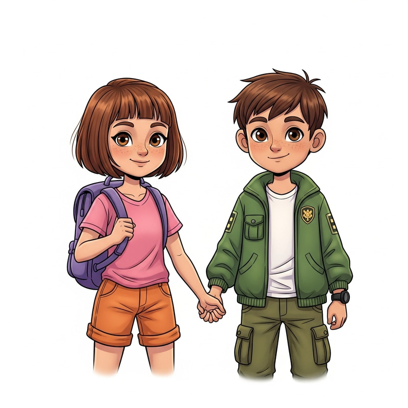 Dora and Ben 10 Holding Hands - Friendship in Action Dora and Ben 10 Holding Hands - Friendship in Action