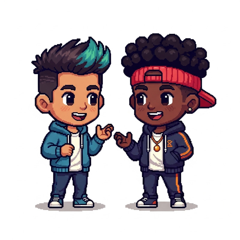 Pixelated Chibi Friends: Fun Animation Art Pixelated Chibi Friends: Fun Animation Art