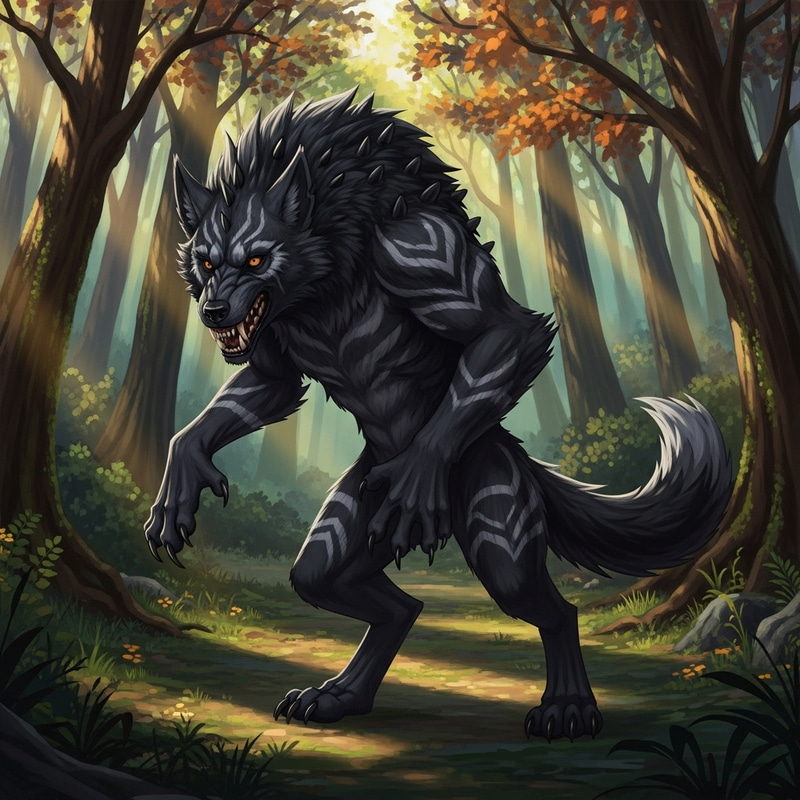 Powerful Pokémon Mightyena in Enchanting Animated Forest Powerful Pokémon Mightyena in Enchanting Animated Forest