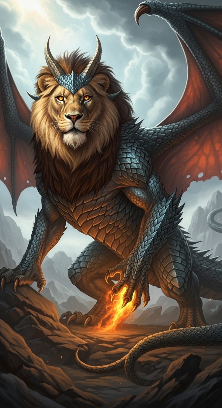 Mythical Lion Dragon Creature | Awe-Inspiring Hybrid Beast Mythical Lion Dragon Creature | Awe-Inspiring Hybrid Beast