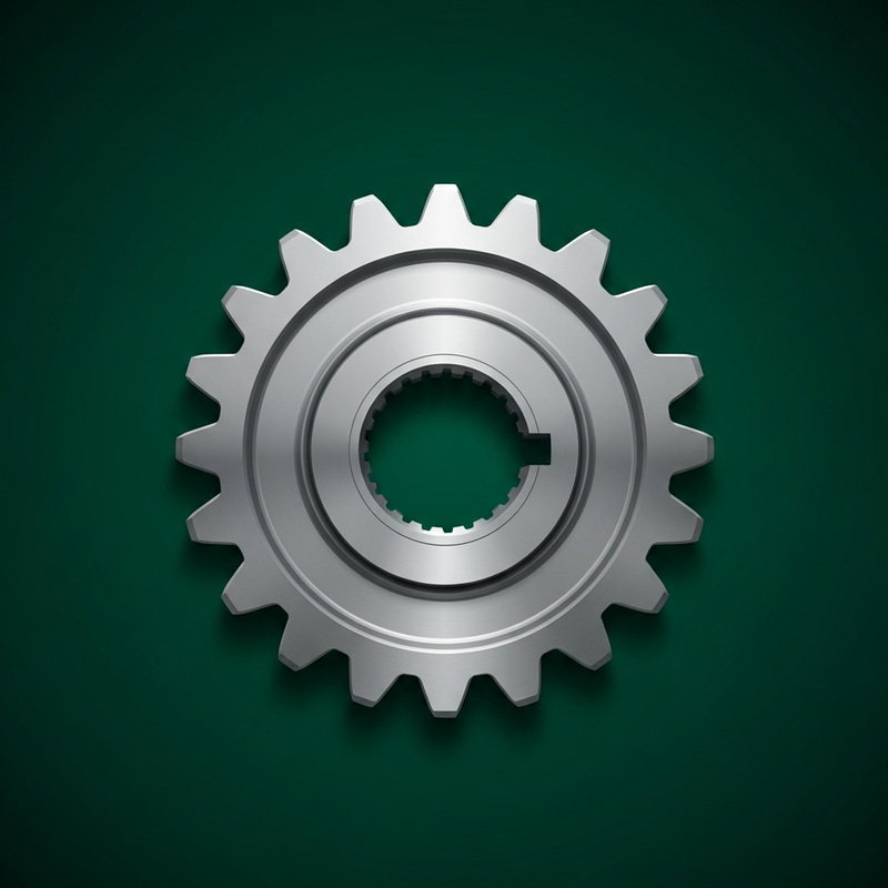 Steel Gear on Vibrant Green Background