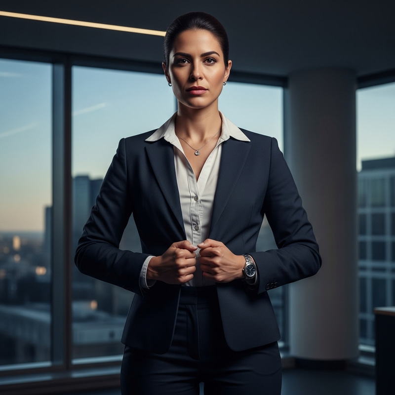 Impressive Brunette Woman Exuding Strength Impressive Brunette Woman Exuding Strength