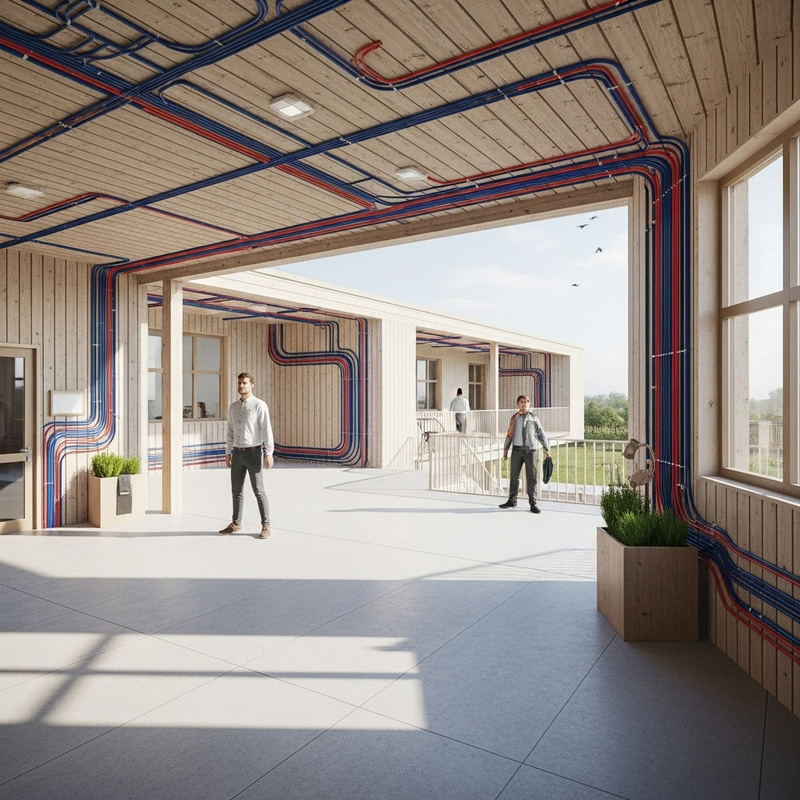 Modern School Layout with Cables Arrangement Modern School Layout with Cables Arrangement