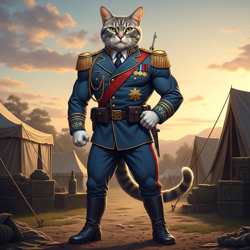 Majestic Military Cat | Regal Feline Warrior Majestic Military Cat | Regal Feline Warrior