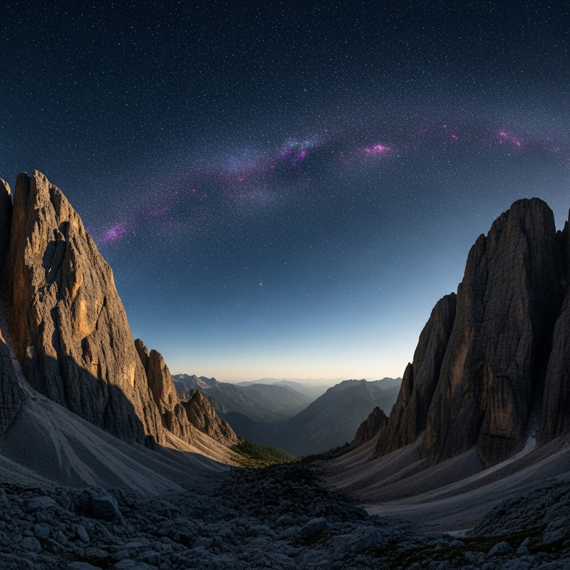 Majestic Rocky Mountains and Cosmic Horizon View Majestic Rocky Mountains and Cosmic Horizon View
